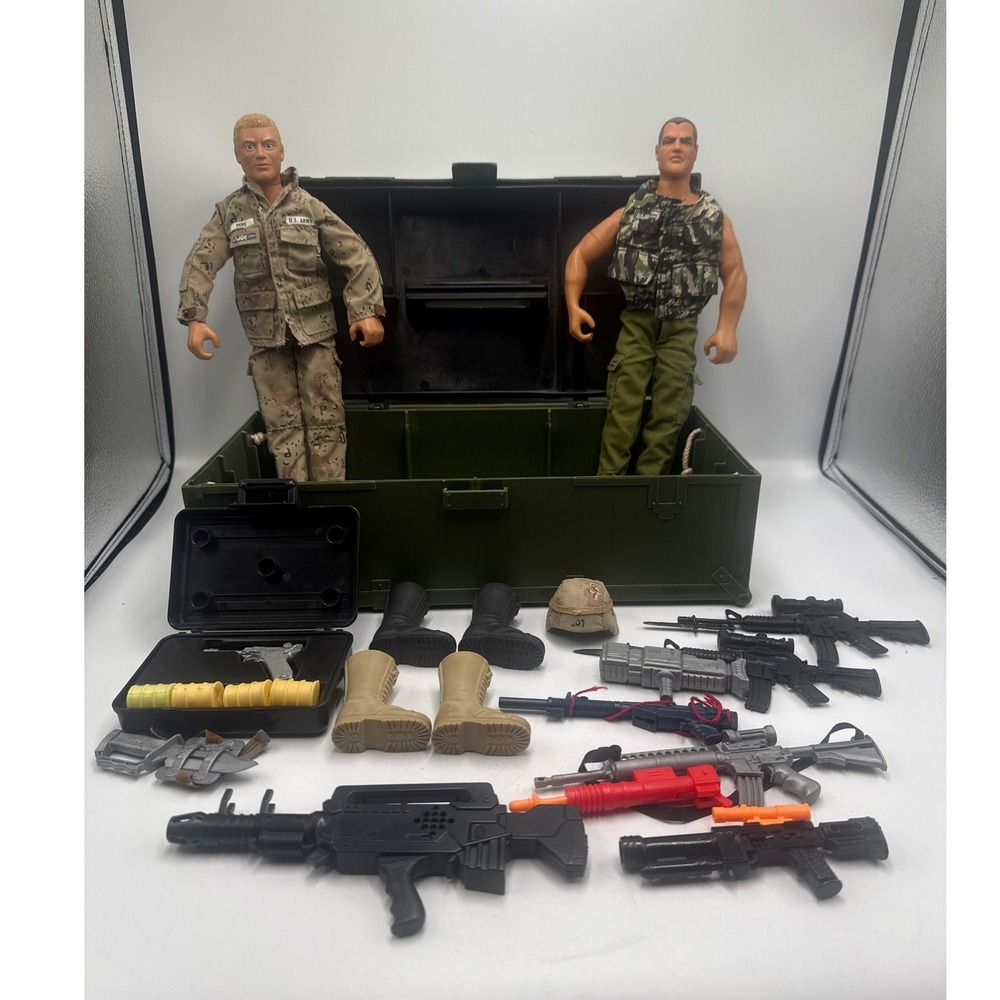 Vintage GI Joe 12" Action Figure Lot Duke Footlocker Weapons Gear 1991 1992 1993